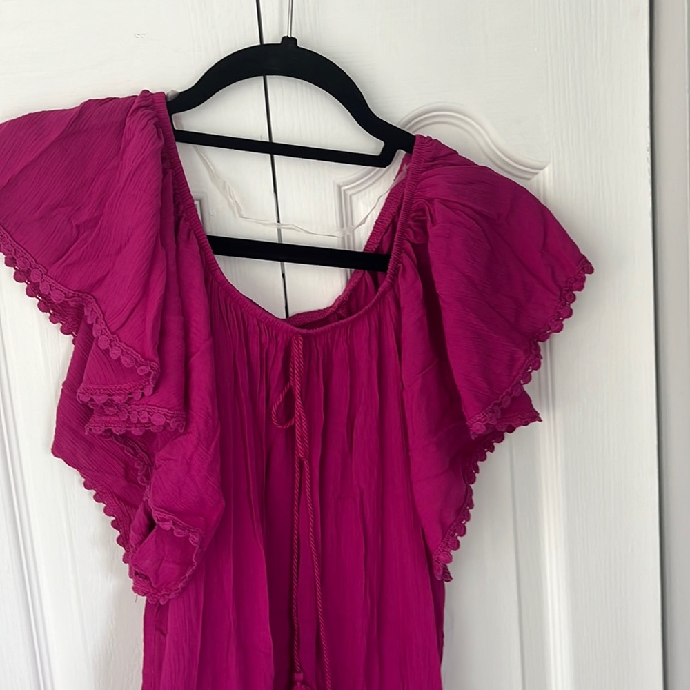 Size S, Time and Tru, Magenta off shoulder midi dress